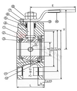 BQ71F薄型保溫球閥外形結(jié)構(gòu)圖