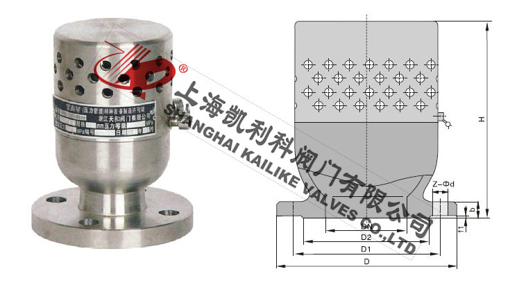 TFA72W真空負(fù)壓安全閥外形結(jié)構(gòu)圖